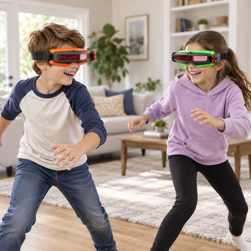 Two players enjoying the Ovanix motion battle visor game